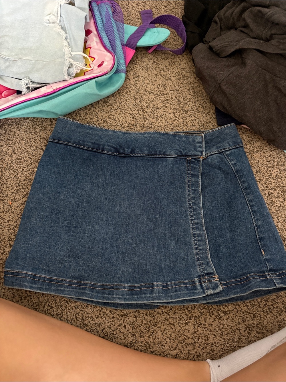 Aeropostale Blue Denim Wrap Mini Skirt